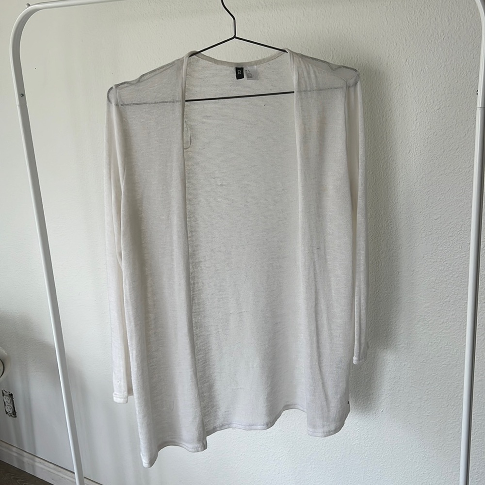 White cardigan